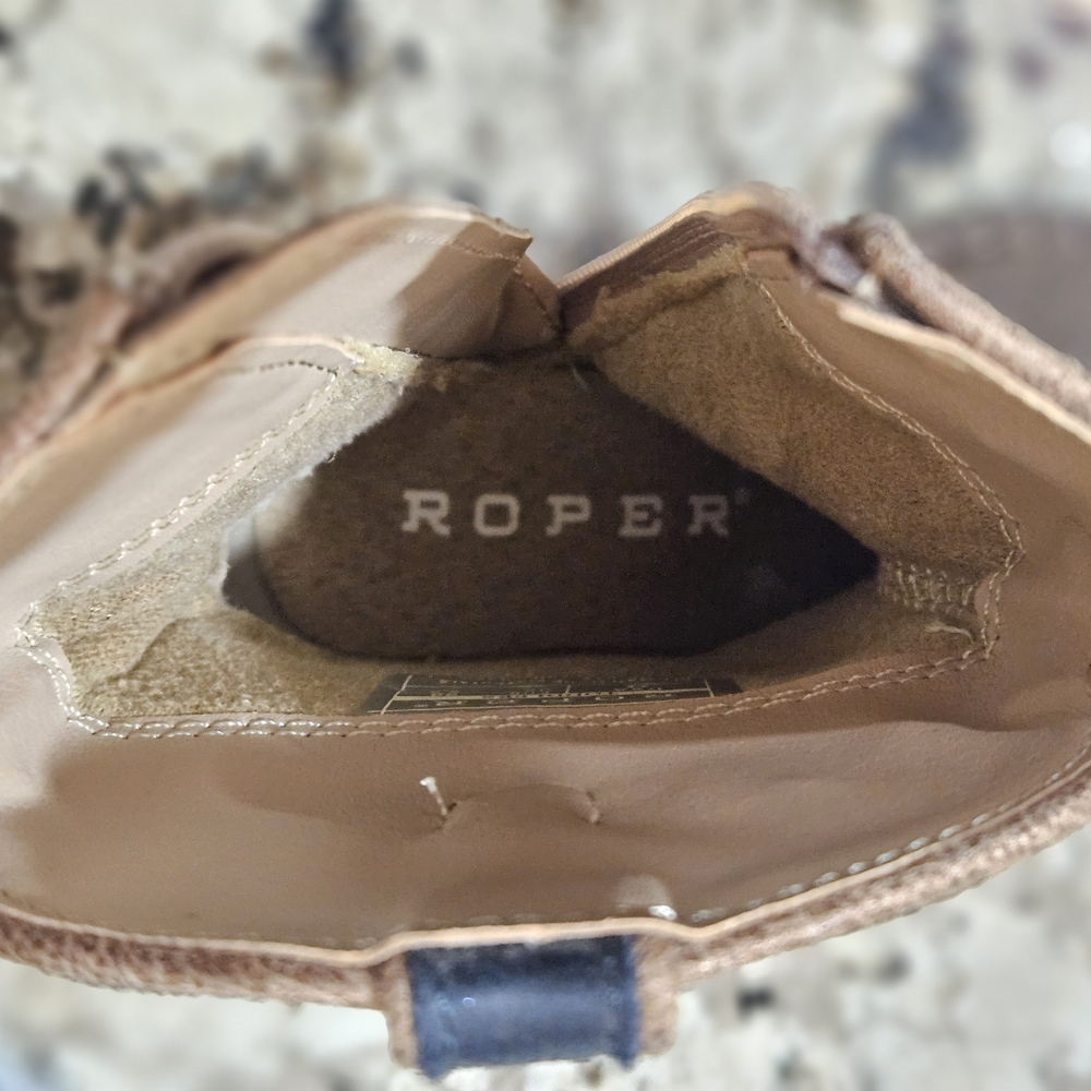 Roper Brown Cowboy Boots with Flag Accents - Picture 5 of 6